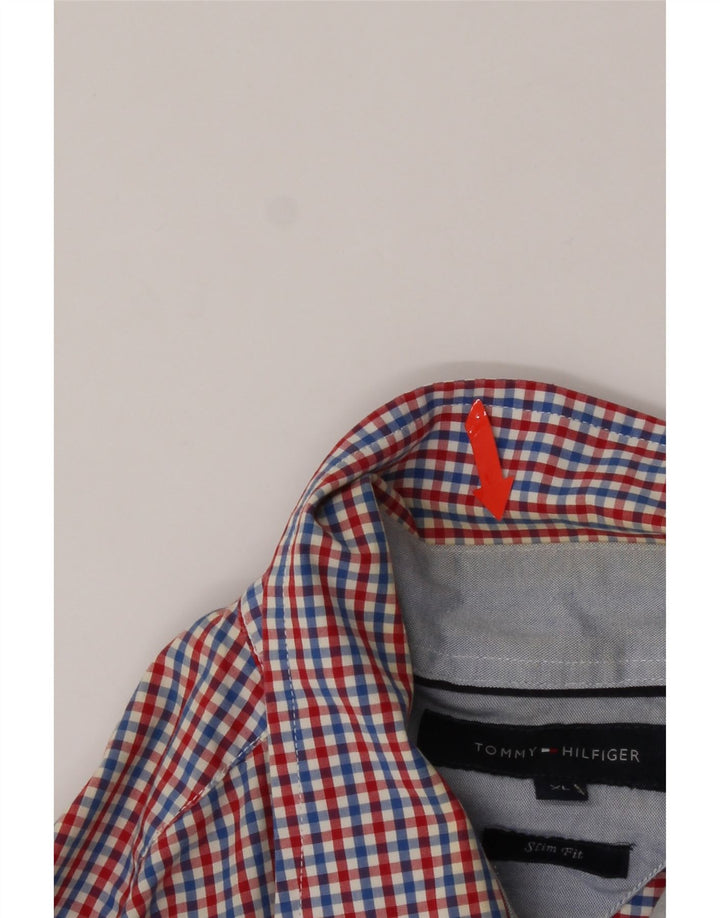 TOMMY HILFIGER Mens Slim Fit Shirt XL Multicoloured Gingham Cotton Vintage Tommy Hilfiger and Second-Hand Tommy Hilfiger from Messina Hembry 