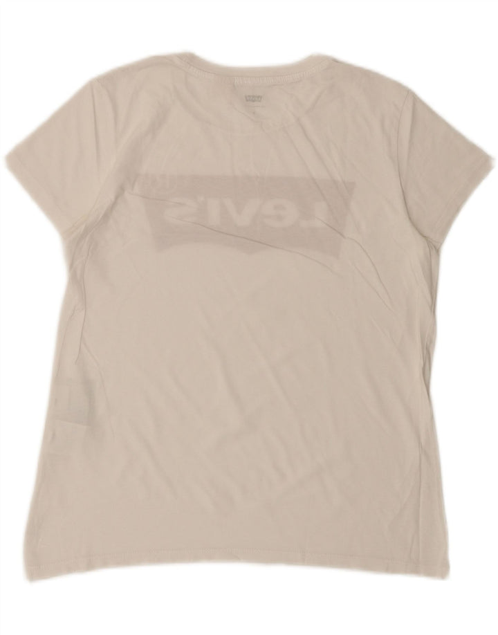 Levi's Womens Graphic T-Shirt Top UK 10 Small White Cotton