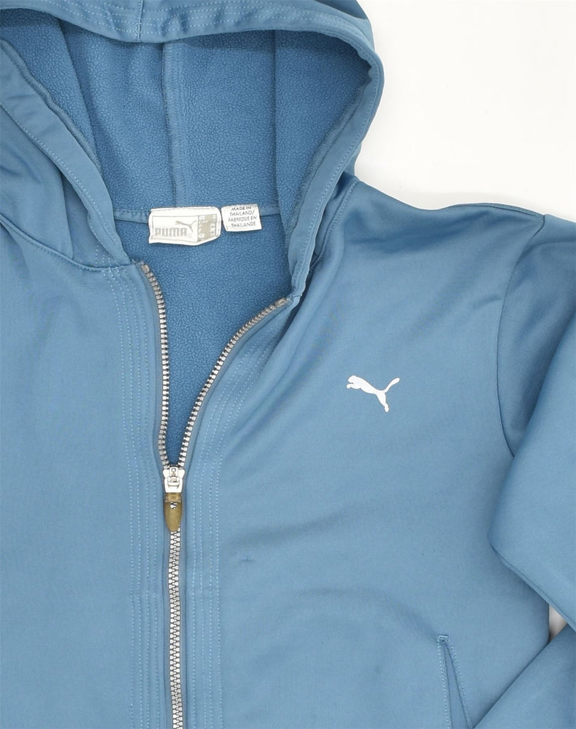 PUMA Womens Zip Hoodie Sweater UK 10 Small Blue | Vintage Puma | Thrift | Second-Hand Puma | Used Clothing | Messina Hembry 