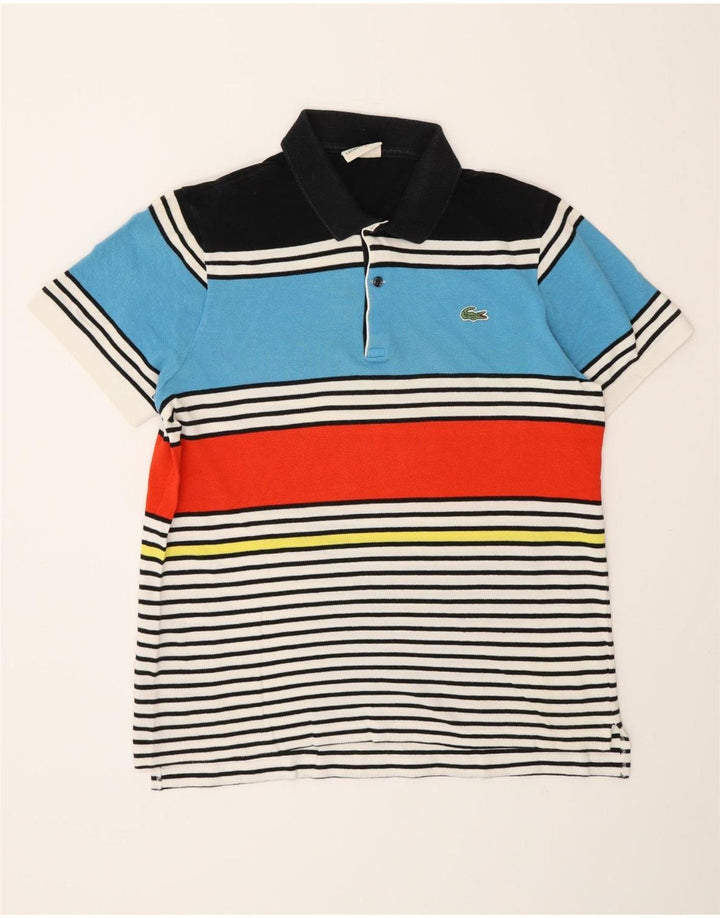 Lacoste Mens Polo Shirt Size 5 Large Multicoloured Striped Cotton