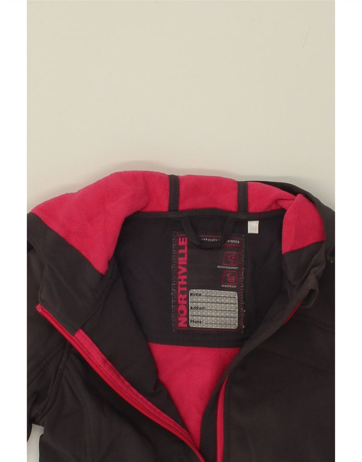 NORTHVILLE Girls Hooded Windbreaker Jacket 5-6 Years Black Polyester Vintage Northville and Second-Hand Northville from Messina Hembry 