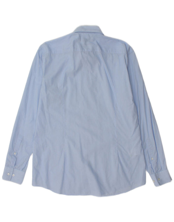 Hugo Boss Mens Slim Fit Shirt Size 41 16 Large Blue Pinstripe Cotton