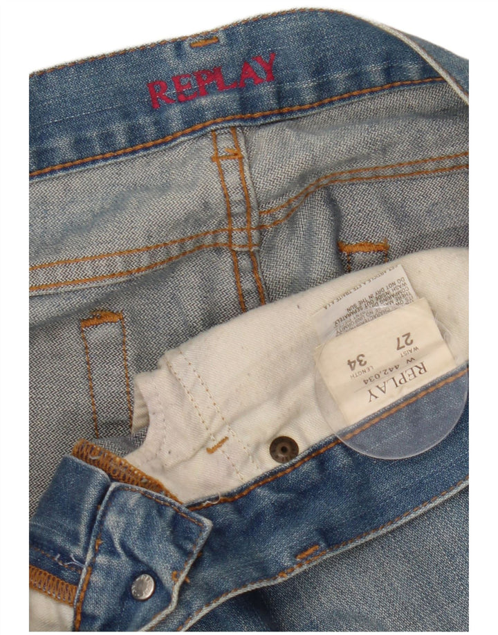 Replay Womens Bootcut Jeans W27 L30 Blue Cotton