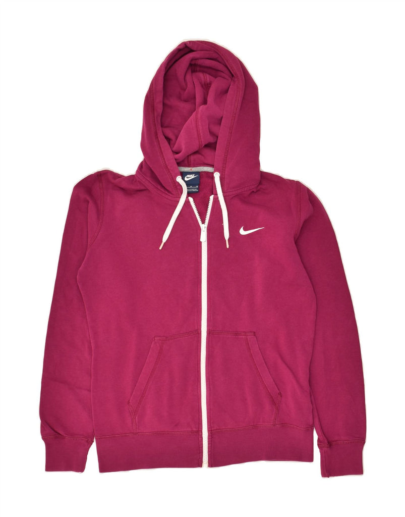 NIKE Womens Zip Hoodie Sweater UK 14 Medium Pink Cotton Vintage Nike and Second-Hand Nike from Messina Hembry 