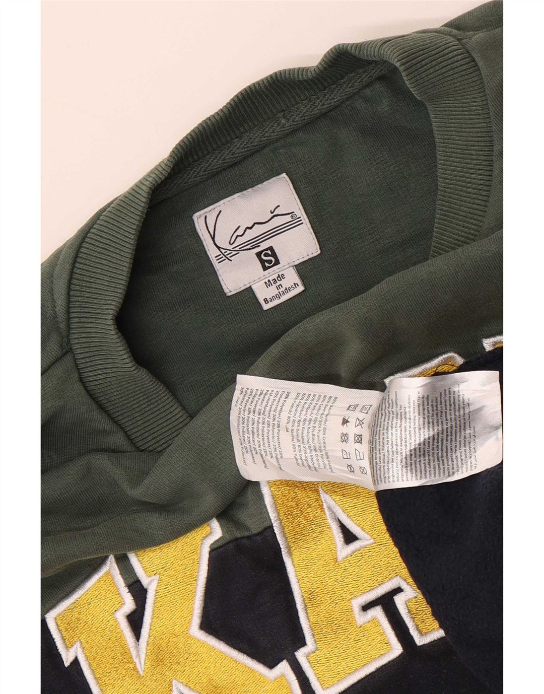 Karl Kani Mens Graphic Sweatshirt Jumper Small Navy Blue Colourblock