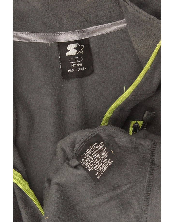 Starter Mens Zip Neck Fleece Jumper UK 42/44 Large Grey Polyester