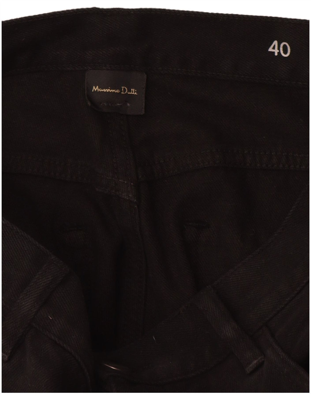 Massimo Dutti Womens High Rise Straight Jeans EU 40 Medium W30 L29 Black