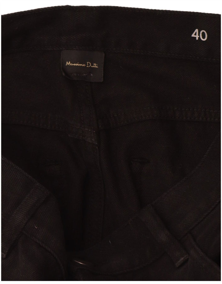 Massimo Dutti Womens High Rise Straight Jeans EU 40 Medium W30 L29 Black