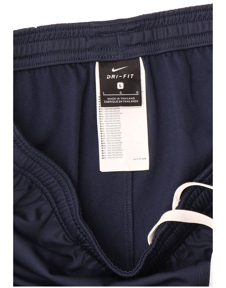 Nike Mens Dri Fit Tracksuit Trousers Large Navy Blue Polyester