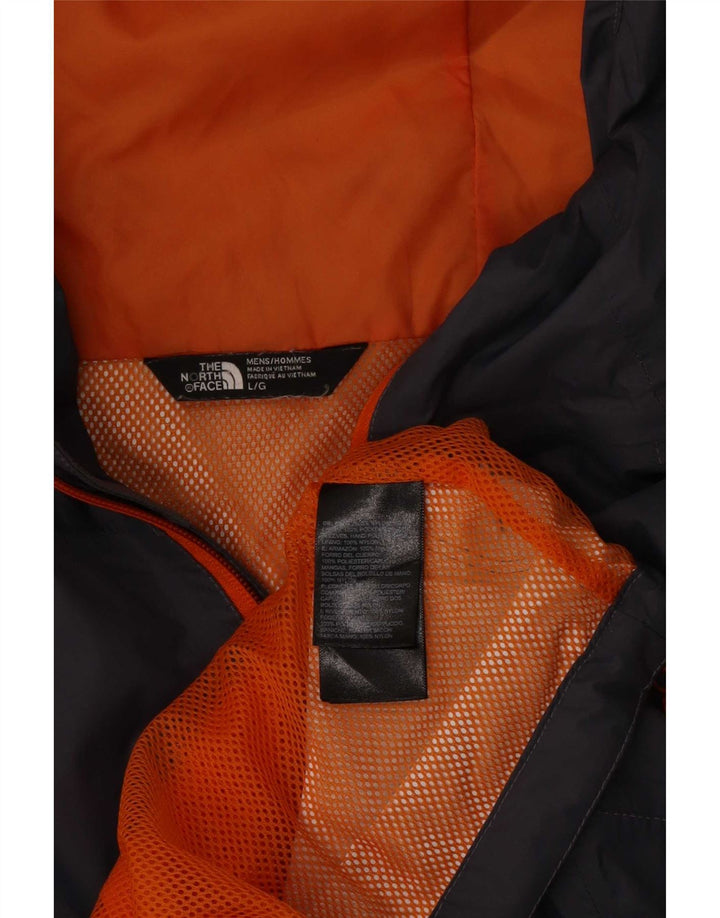 The North Face Mens Hooded Rain Jacket UK 40 Large Grey Nylon