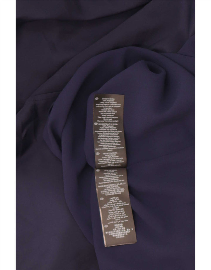 Hobbs Womens Long Sleeve Maxi Dress UK 10 Small Navy Blue Polyester