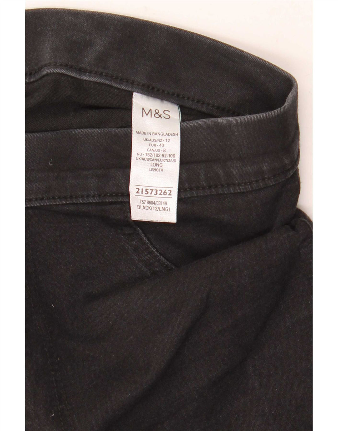 Marks & Spencer Womens Jegging Jeans UK 12 Medium W30 L30 Black Cotton