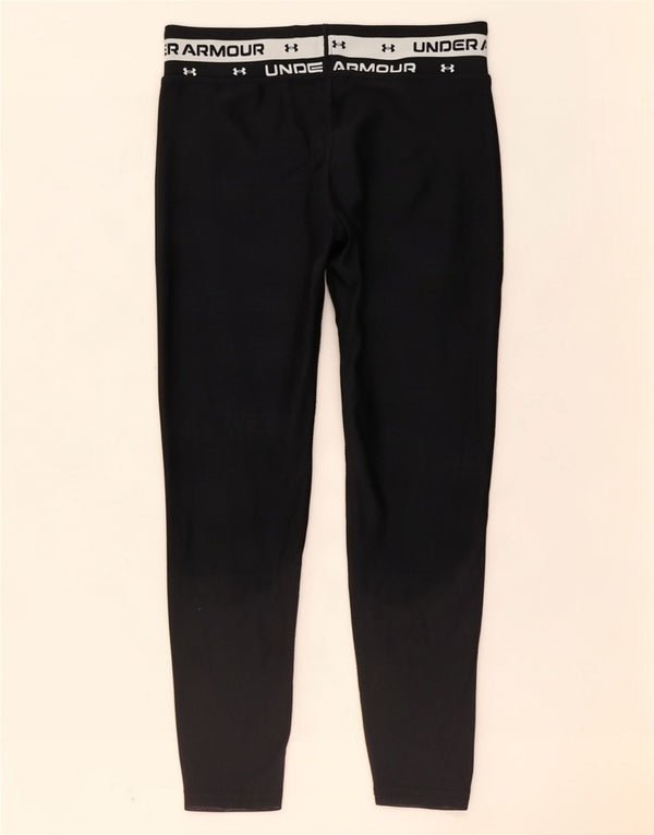 Under Armour Girls Graphic Leggings 11-12 Years Large Black Colourblock