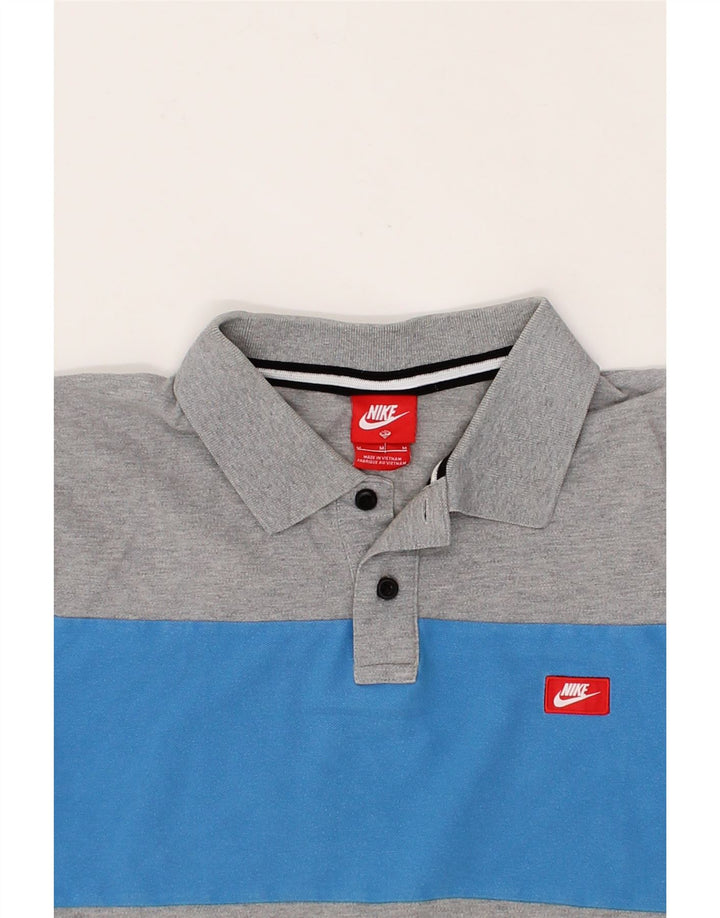 NIKE Mens Polo Shirt Medium Grey Colourblock Cotton Vintage Nike and Second-Hand Nike from Messina Hembry 