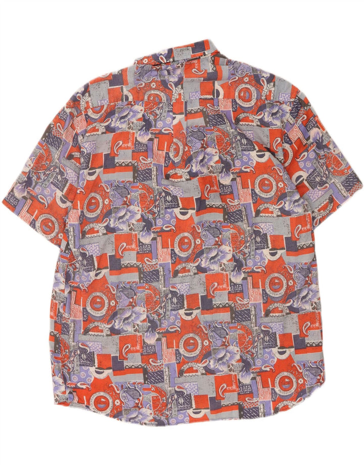 VINTAGE Mens Short Sleeve Shirt XL Multicoloured Patchwork Viscose Vintage Vintage and Second-Hand Vintage from Messina Hembry 