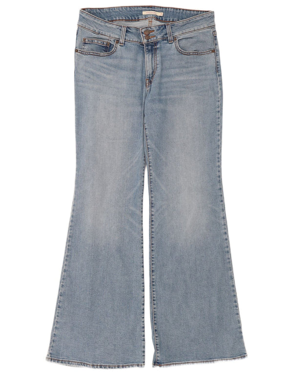Levi's Womens Super Low Flared Jeans W31 L34 Blue Cotton