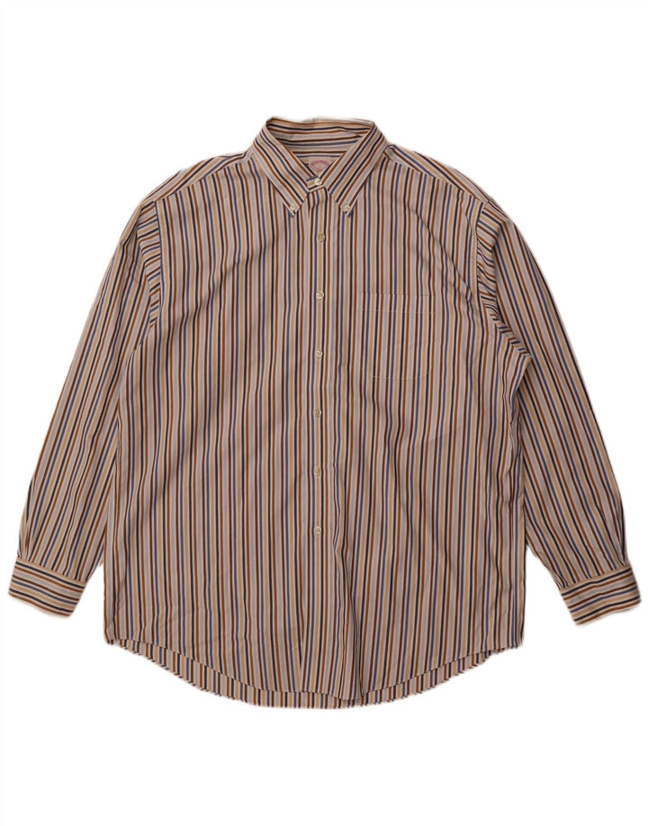 Brooks Brothers Mens 346 Shirt Large Multicoloured Pinstripe Cotton