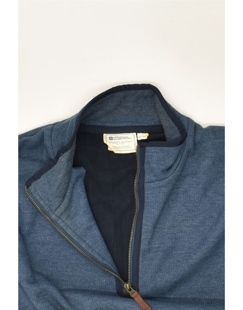 MOUNTAIN WAREHOUSE Mens Zip Neck Sweatshirt Jumper XL Blue Cotton | Vintage Mountain Warehouse | Thrift | Second-Hand Mountain Warehouse | Used Clothing | Messina Hembry 