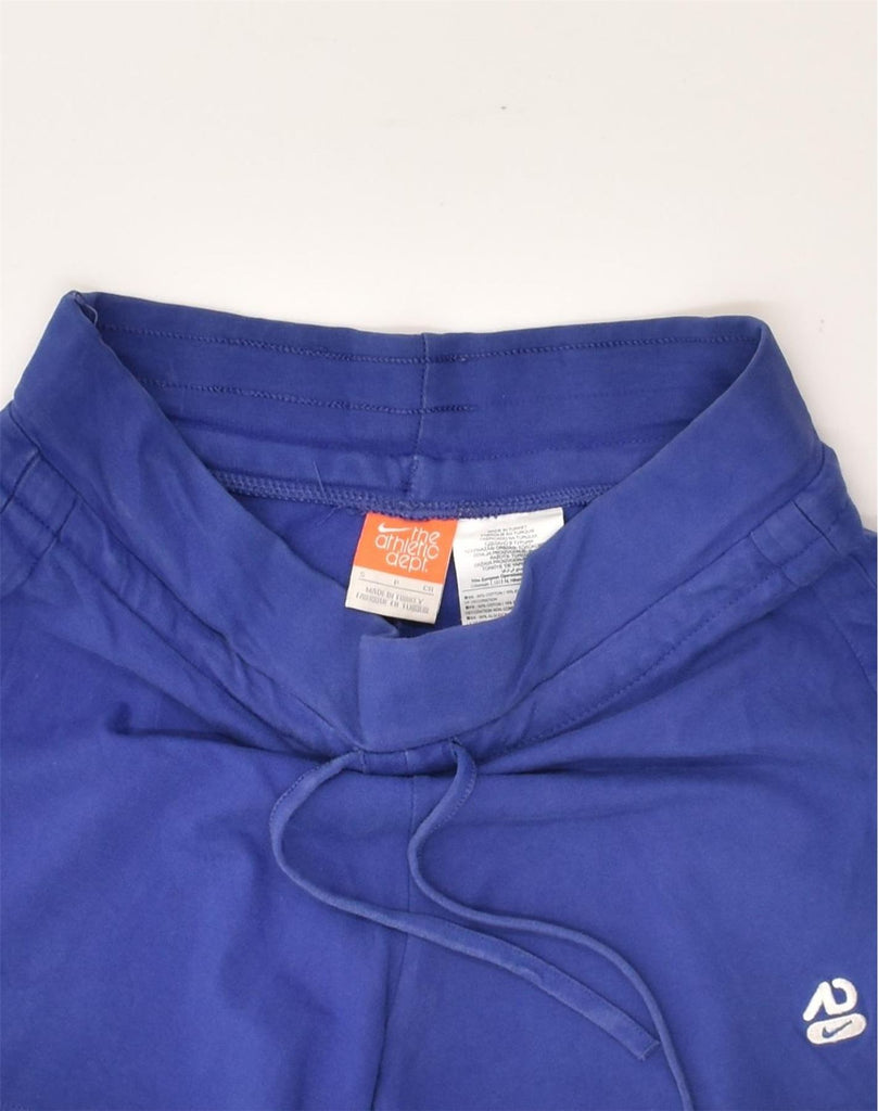 NIKE Womens Sport Shorts UK 10 Small Blue Cotton | Vintage Nike | Thrift | Second-Hand Nike | Used Clothing | Messina Hembry 