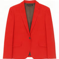 Zara Womens 1 Button Corduroy Blazer Jacket UK 18 XL Red