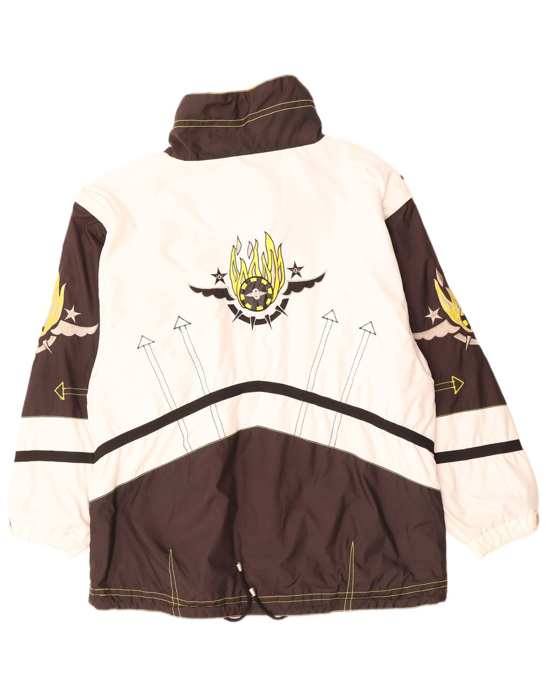 Killtec Mens Graphic Rain Jacket UK 40 Large White Colourblock Polyester