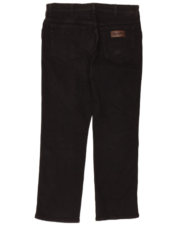 Wrangler Mens Texas Straight Jeans W36 L30  Black Cotton
