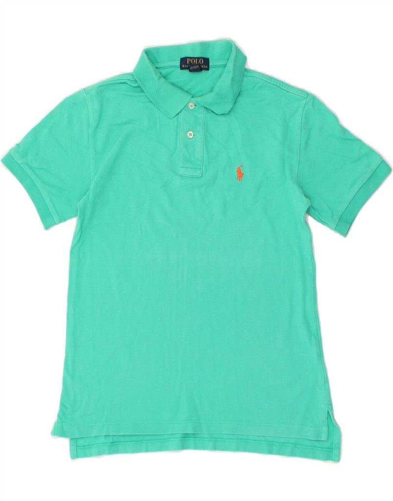 POLO RALPH LAUREN Girls Polo Shirt 10-11 Years Medium  Turquoise Cotton | Vintage Polo Ralph Lauren | Thrift | Second-Hand Polo Ralph Lauren | Used Clothing | Messina Hembry 