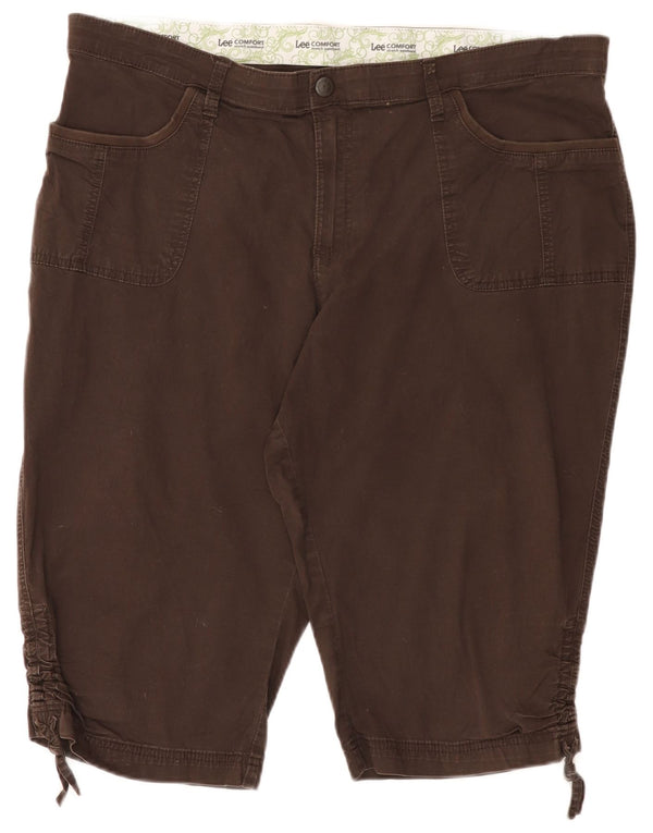 Lee Womens Casual Shorts US 20 3XL W40 Brown Cotton