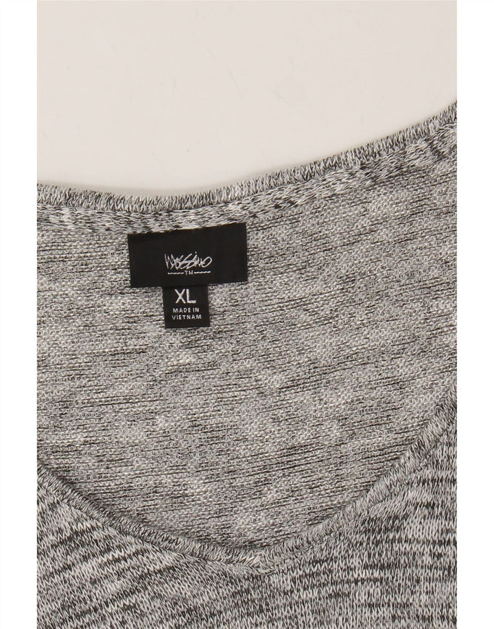 MOSSIMO Womens Knit Sleeveless Tunic Top UK 18 XL Grey Flecked Rayon Vintage Mossimo and Second-Hand Mossimo from Messina Hembry 