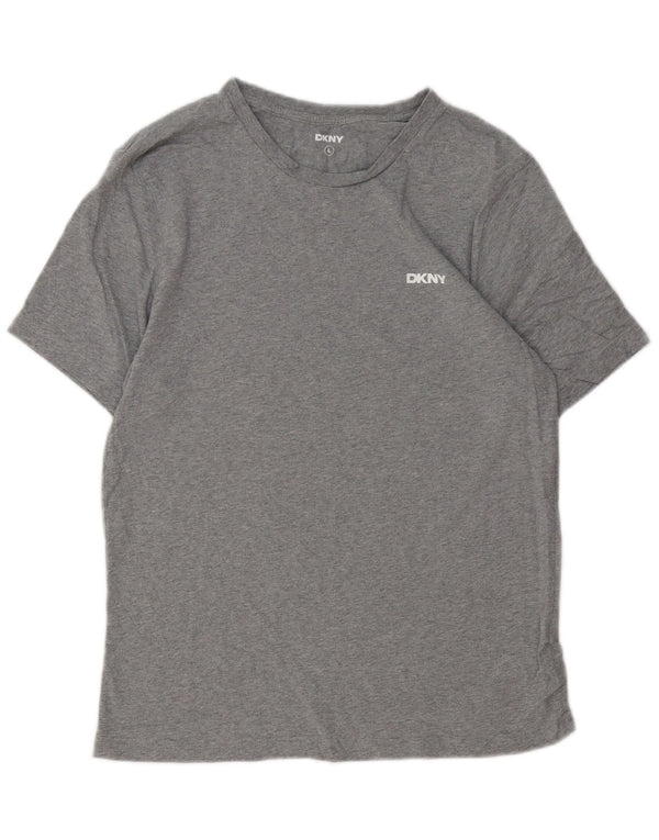 DKNY Mens T-Shirt Top Large Grey Cotton
