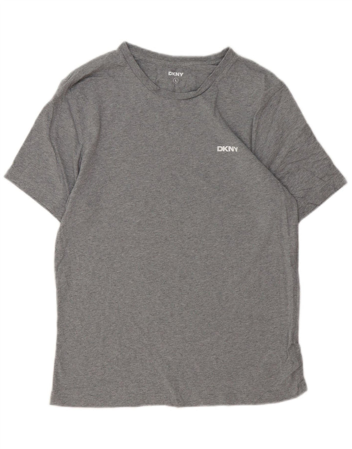 DKNY Mens T-Shirt Top Large Grey Cotton