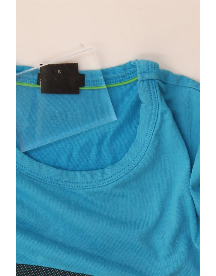 HUGO BOSS Mens Regular Fit Graphic T-Shirt Top Small Blue Cotton Vintage Hugo Boss and Second-Hand Hugo Boss from Messina Hembry 