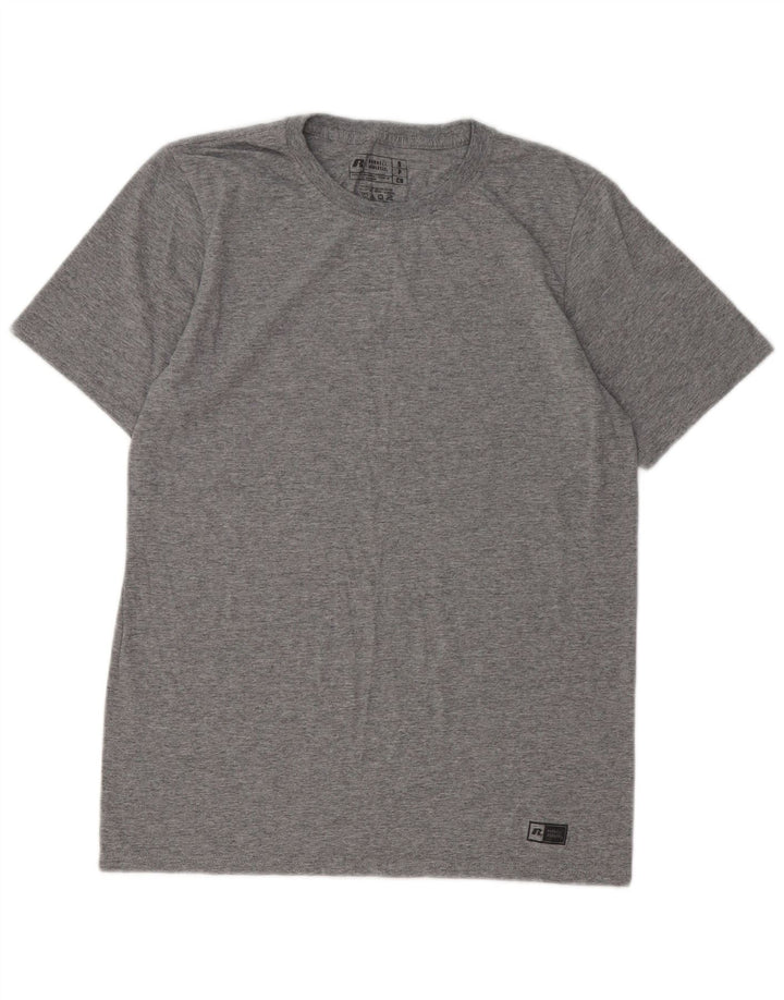 RUSSELL ATHLETIC Mens T-Shirt Top Small Grey Flecked Polyester