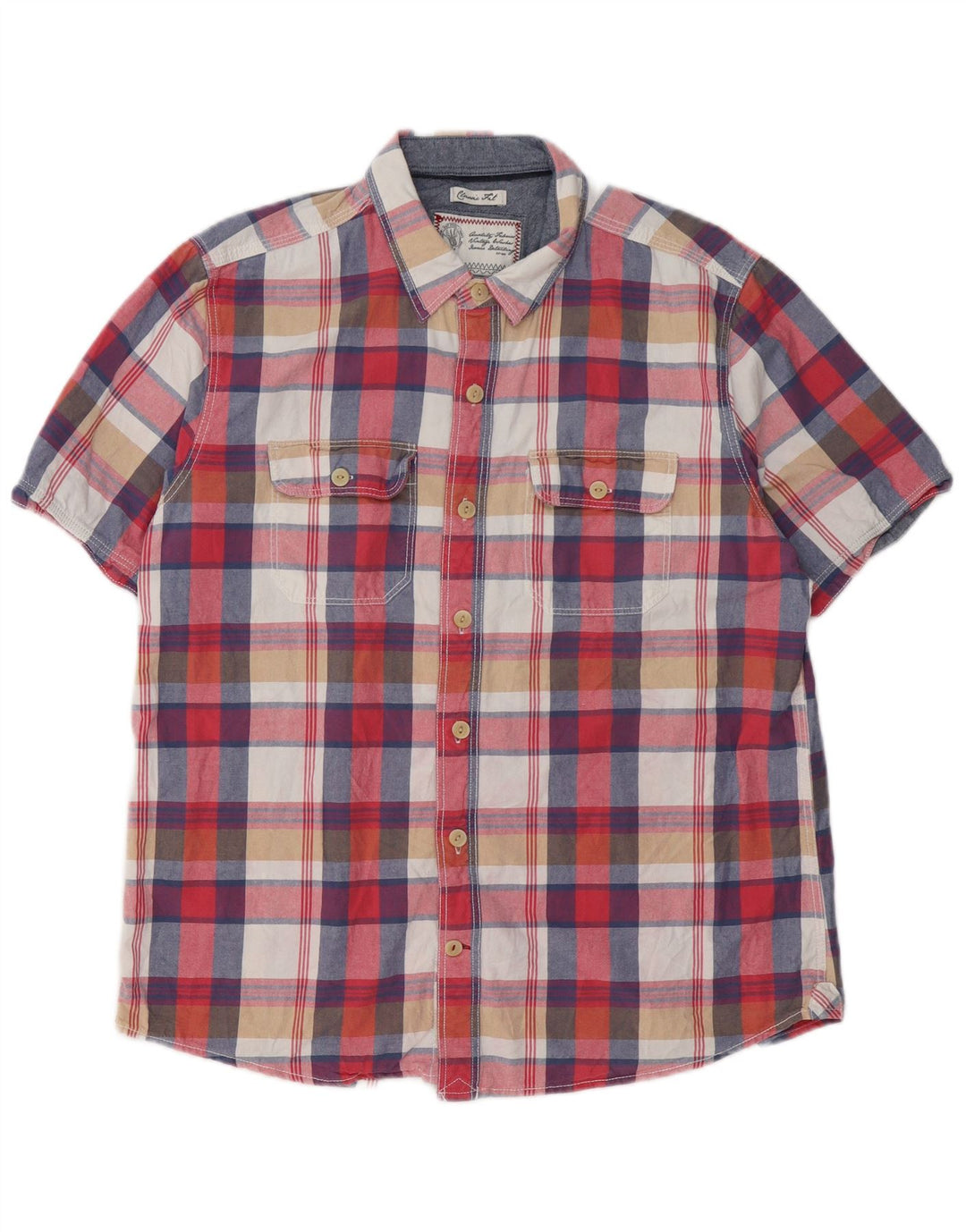Fat Face Mens Short Sleeve Classic Fit Shirt Large Multicoloured Check