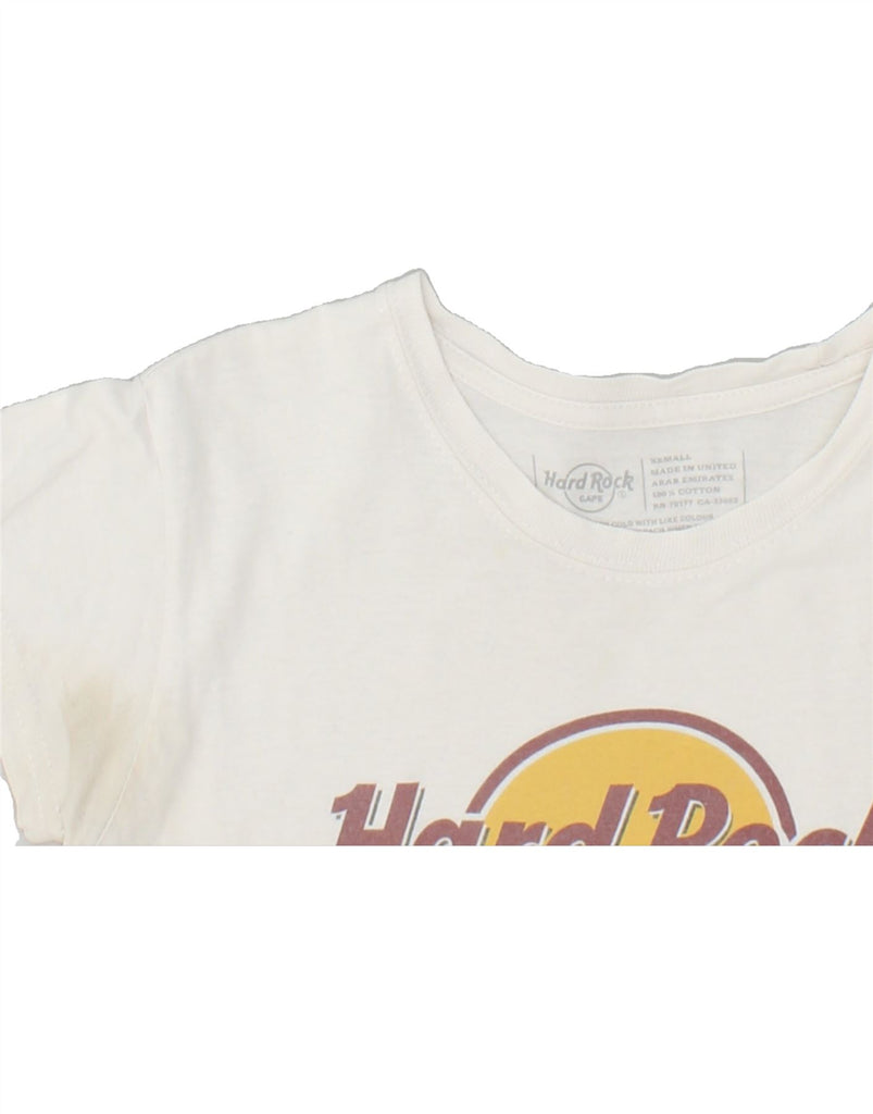 HARD ROCK CAFE Womens Prague Graphic T-Shirt Top UK 6 XS White Cotton | Vintage Hard Rock Cafe | Thrift | Second-Hand Hard Rock Cafe | Used Clothing | Messina Hembry 