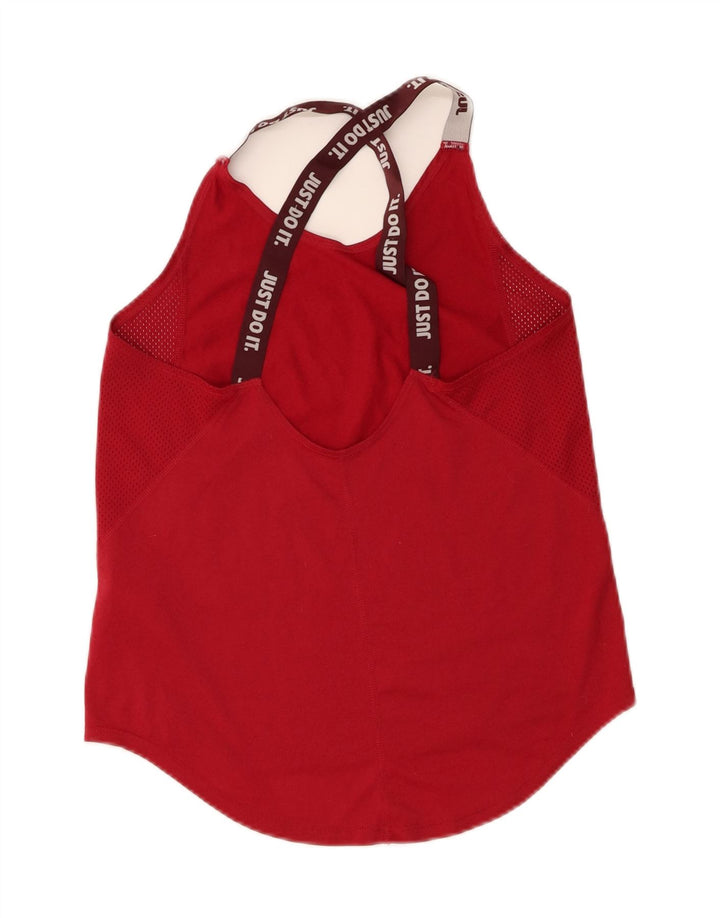 Nike Womens Dri Fit Vest Top UK 12 Medium Red Polyester