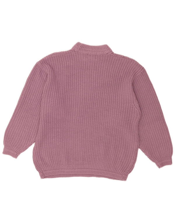 Vintage Mens Turtle Neck Jumper Sweater XL Purple Polyacrylic Retro