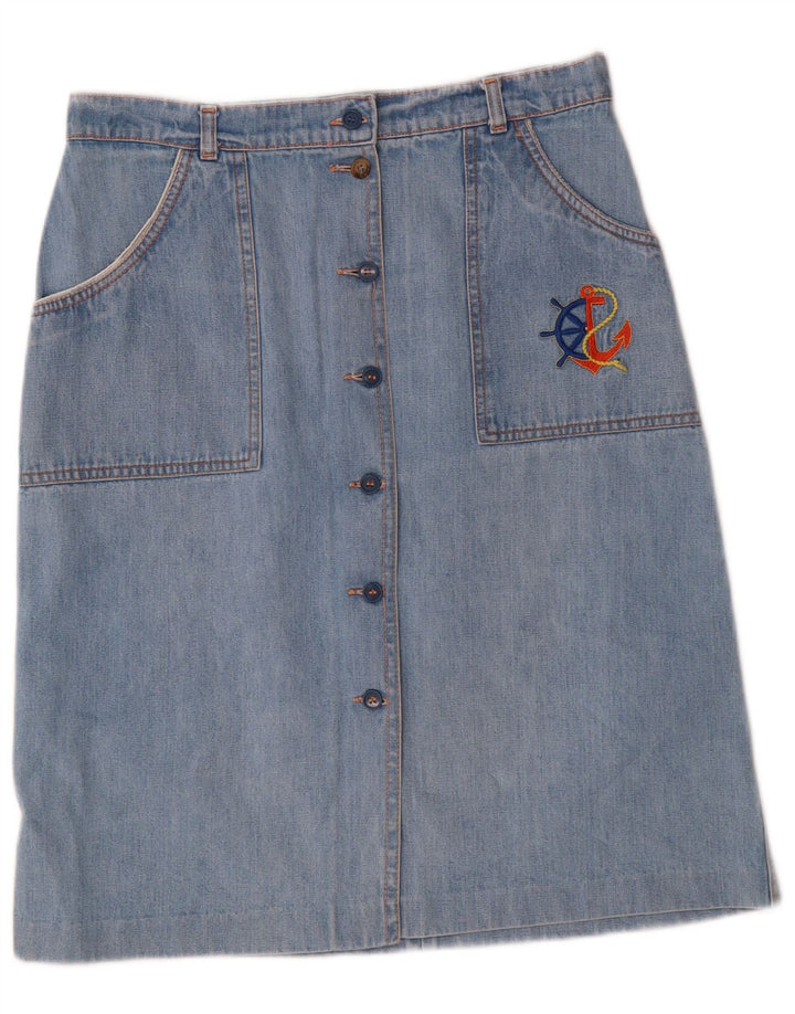Vintage Womens Denim Skirt W32 Large Blue