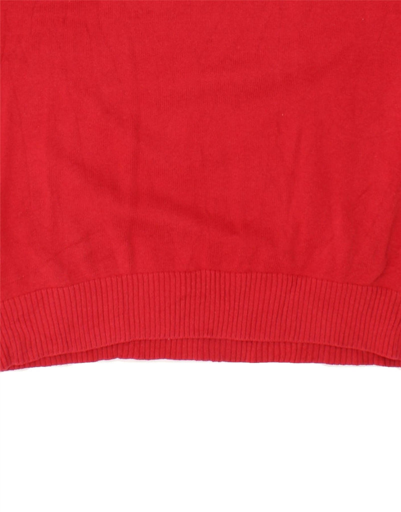 TOMMY HILFIGER Mens Crew Neck Jumper Sweater Large Red Cotton | Vintage Tommy Hilfiger | Thrift | Second-Hand Tommy Hilfiger | Used Clothing | Messina Hembry 