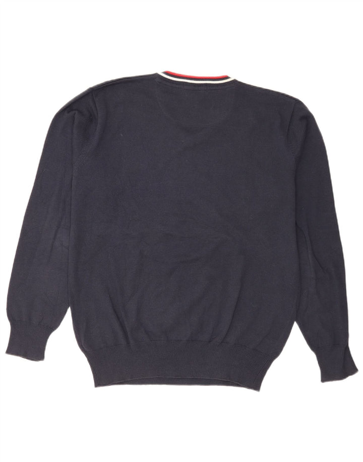Admiral Mens Regular Fit V-Neck Jumper Sweater Large Navy Blue Cotton