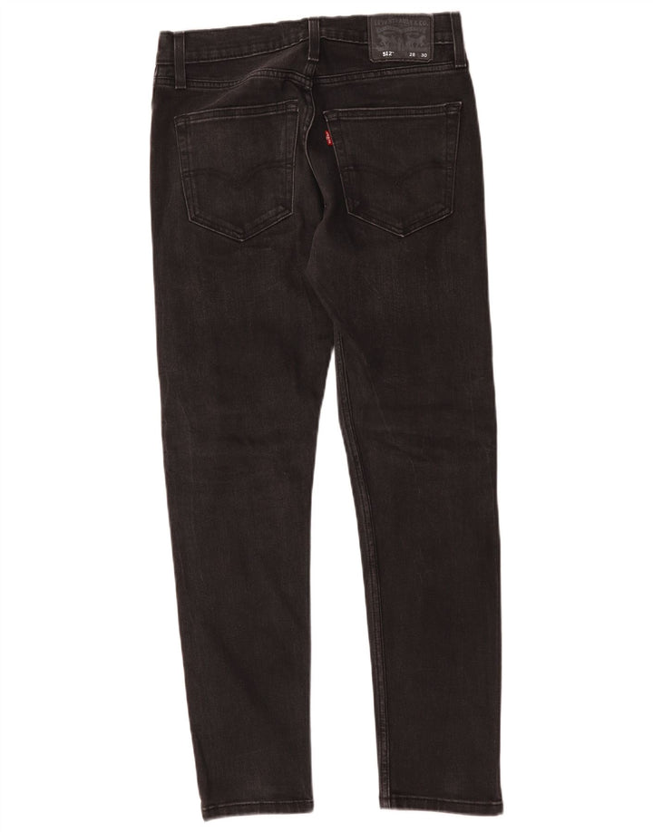 Levi's Mens 512 Slim Tapered Jeans W28 L30 Black Cotton