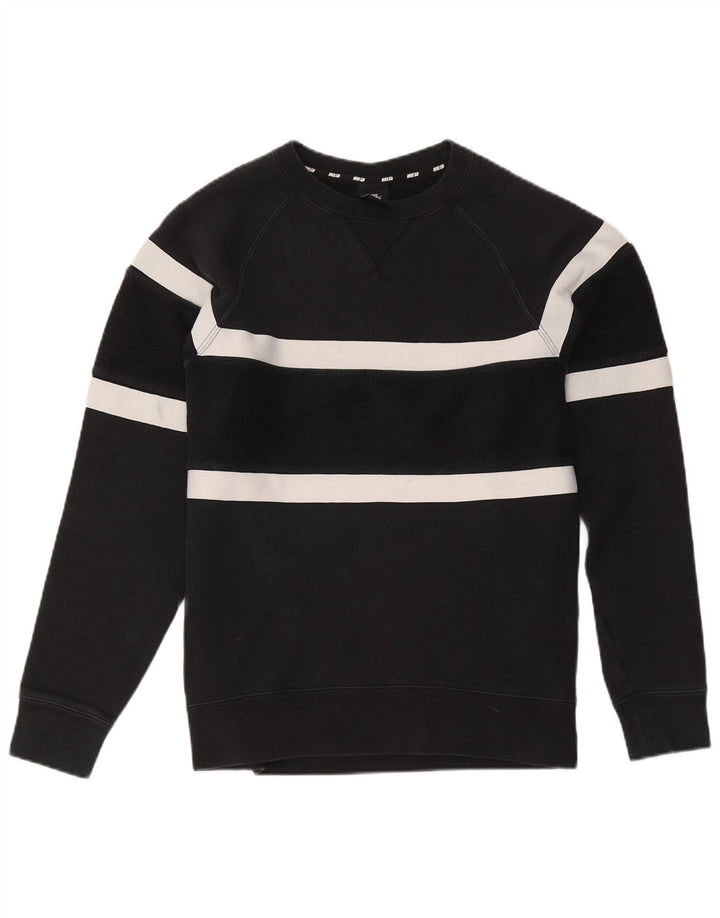 Nike Mens Sweatshirt Jumper Small Black Colourblock Cotton