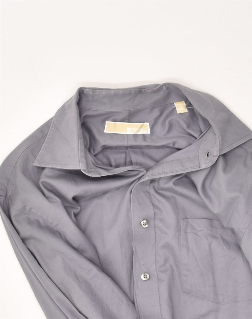 MICHAEL KORS Mens Shirt Size 16 Large Grey Cotton | Vintage Michael Kors | Thrift | Second-Hand Michael Kors | Used Clothing | Messina Hembry 