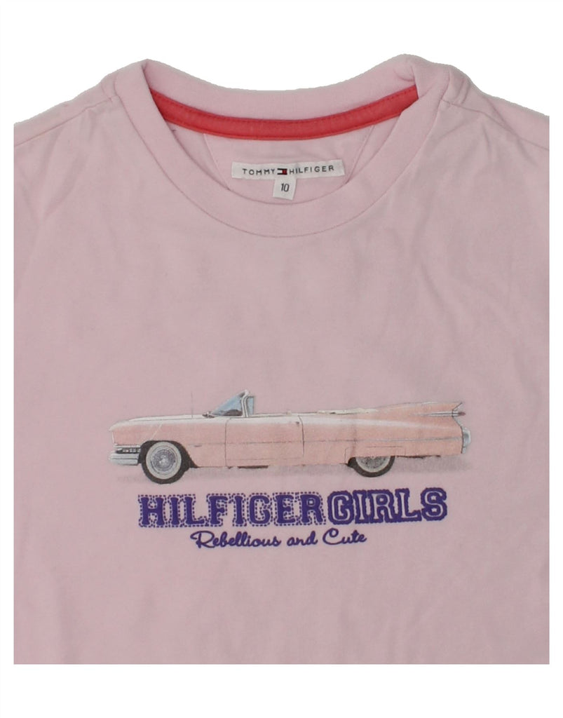 TOMMY HILFIGER Girls Graphic T-Shirt Top 9-10 Years Pink | Vintage Tommy Hilfiger | Thrift | Second-Hand Tommy Hilfiger | Used Clothing | Messina Hembry 