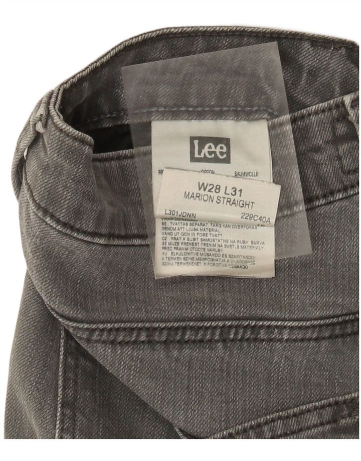 Lee Womens Marion Straight Jeans W28 L31 Grey Cotton