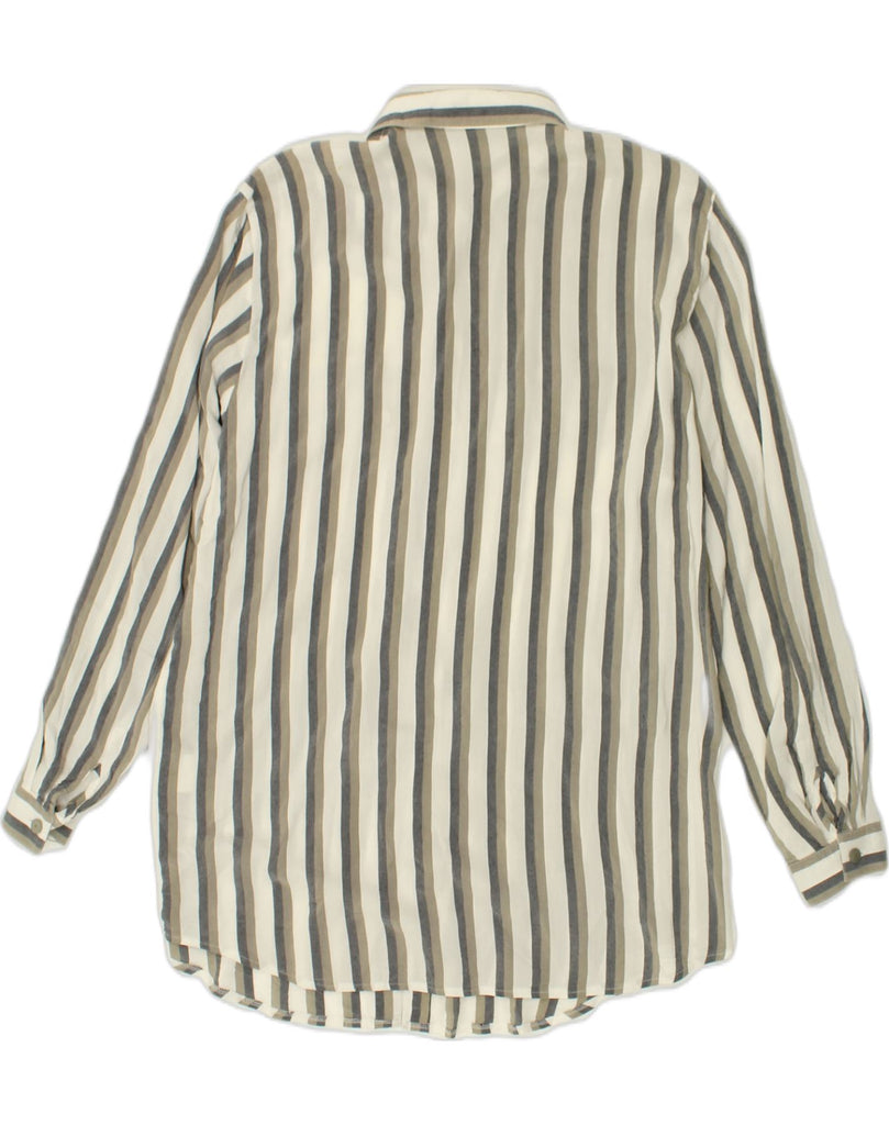 GERRY WEBER Womens Shirt IT 42 Medium Beige Striped Cotton | Vintage Gerry Weber | Thrift | Second-Hand Gerry Weber | Used Clothing | Messina Hembry 