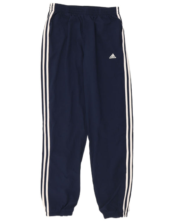 Adidas Boys Tracksuit Trousers Joggers 15-16 Years Navy Blue Polyester