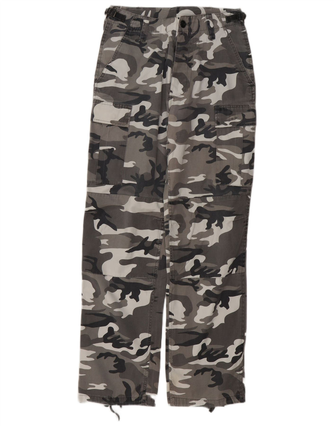 Vintage Mens Straight Cargo Trousers W30 L30 Grey Camouflage