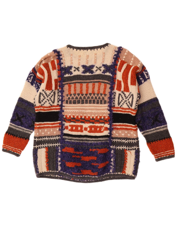 Studio MB Womens Crew Neck Jumper Sweater UK 14 Large Multicoloured Retro