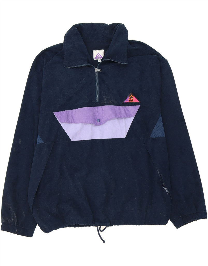 AESSE Mens Pullover Tracksuit Top Jacket Large Navy Blue Colourblock Vintage Aesse and Second-Hand Aesse from Messina Hembry 